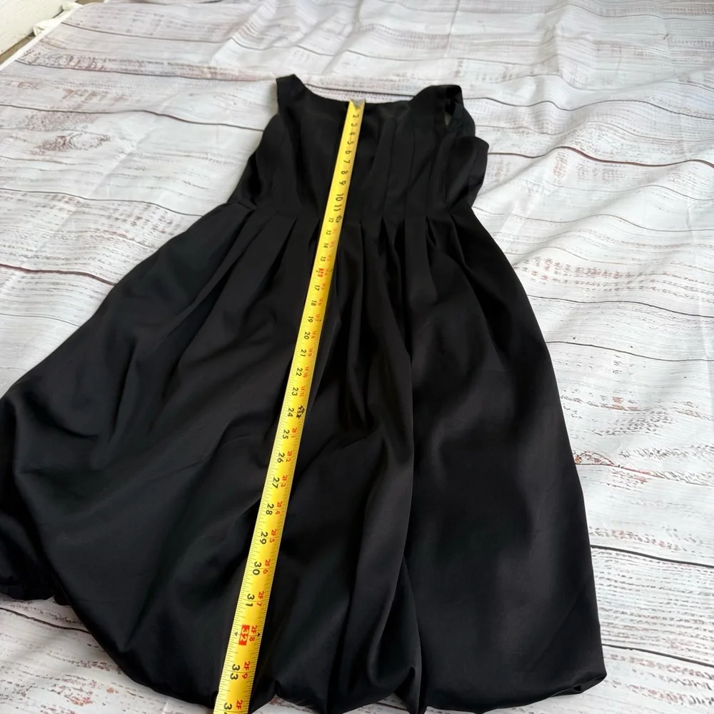 Maggy London Black Pleated Bubble‎ Hem Dress – Size 6 - Picture 3 of 9